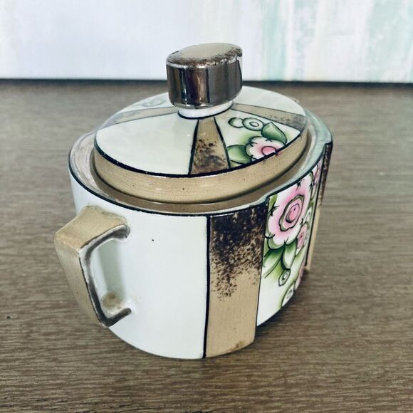 Vintage Noritake Sugar Creamer Lidded Porcelain Jar - Picture 3 of 6